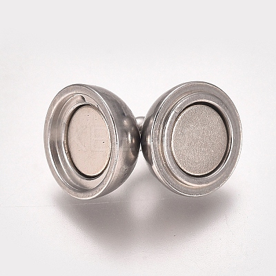 Tarnish Resistant 201 Stainless Steel Magnetic Clasps with Loops STAS-I137-07A-P-1
