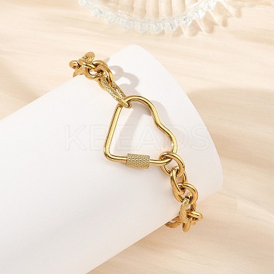 304 Stainless Steel Figaro Chain Bracelets for Women BJEW-JB14205-1