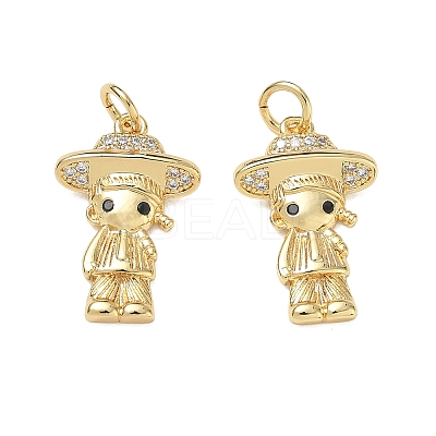 Brass Micro Pave Black Cubic Zirconia Pendants CU-CBA9AFC-01G-28-1