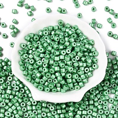 Baking Paint Pearlized Glass Seed Beads SEED-T008-03R-1