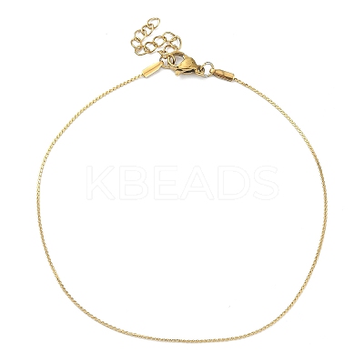 Ion Plating(IP) 304 Stainless Steel Serpentine Chain Anklet AJEW-D059-01G-1