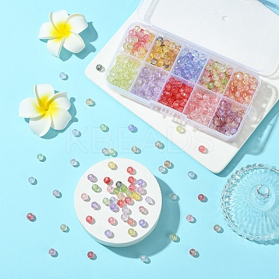540Pcs 9 Colors Transparent Glass Beads GLAA-YW0004-01-1