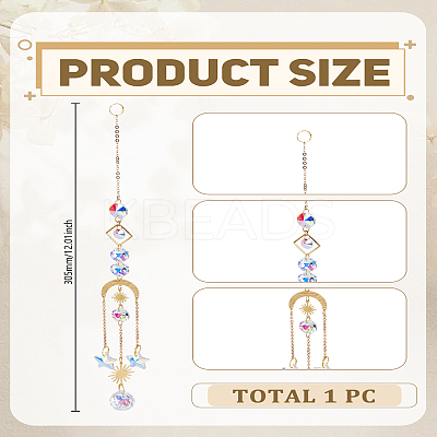 1Pc Hanging Crystal Aurora Wind Chimes HJEW-LP0002-63-1