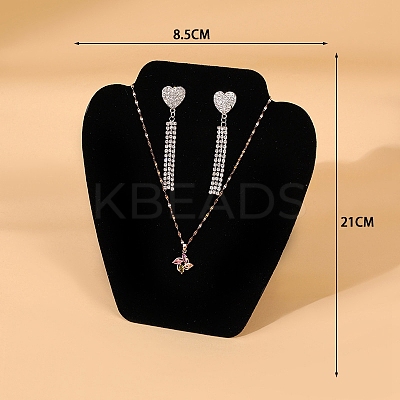 Wood Covered with Velvet Jewelry Bust Display Stands for Necklaces PW-WG77498-04-1