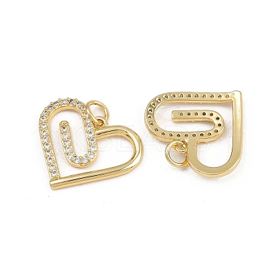 Brass Micro Pave Clear Cubic Zirconia Pendants ZIRC-I367-14G-08-1