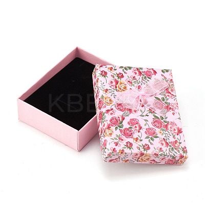 Flower Pattern Cardboard Jewelry Packaging Box LS-CBOX-L007-007C-1