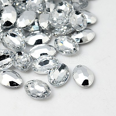 Imitation Taiwan Acrylic Rhinestone Cabochons GACR-A007-13x18mm-01-1