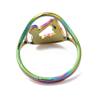 Ion Plating(IP) 304 Stainless Steel Yoga Adjustable Ring for Women RJEW-M149-27RC-1