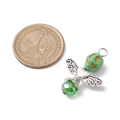 Synthetic Turquoise & Glass Pendants PALLOY-TA00113-03-1