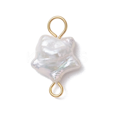 3Pcs 3 Styles Natural Keshi Pearl Connector Charms PALLOY-JF04243-1