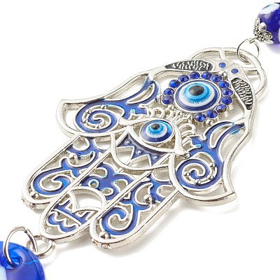 Glass Turkish Blue Evil Eye Pendant Decoration HJEW-I008-06AS-1