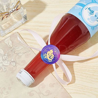 Brass Wax Seal Stamps with Wood Handle AJEW-WH0412-0102-1