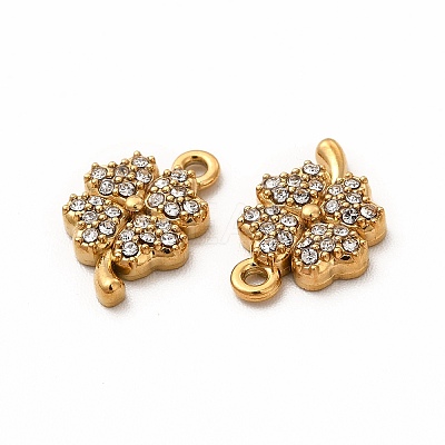 Ion Plating(IP) 316 Surgical Stainless Steel with Crystal Rhinestone Charms STAS-G305-07G-1
