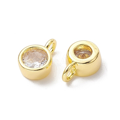 Brass Micro Pave Clear Cubic Zirconia Pendants KK-K360-13G-1