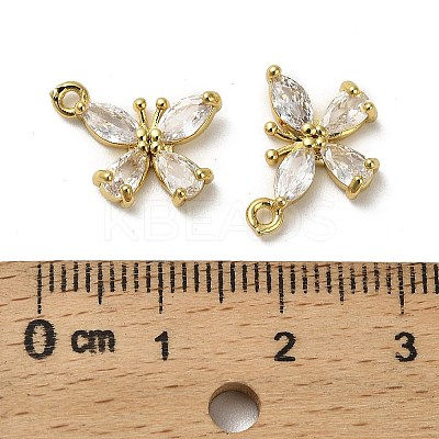 Brass Micro Pave Cubic Zirconia Charms KK-B142-36G-1