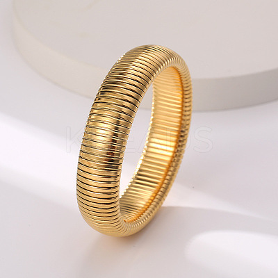 304 Stainless Steel Spring Bangles for Women Men WG54B23-07-1