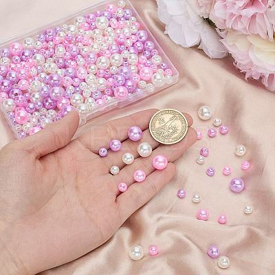 215Pcs 80G ABS Plastic Imitation Pearl Beads KY-HY0001-19B-1