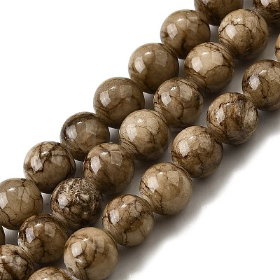 Natural Dyed Marble Beads Strands G-D315-A01-03-8mm-1