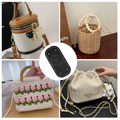 3Pcs 3 Styles PU Leather Knitting Crochet Bags Nail Bottom Shaper Pad DIY-CL0002-15-1