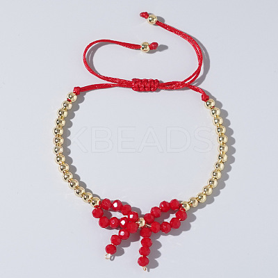 Elegant Butterfly Bow Girl Style Bracelet Gold-plated Copper Beads Pearl-like NQ2566-3-1