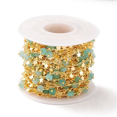 Natural Flower Amazonite Column Beaded Chains CHC-K012-02G-11-1