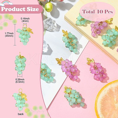 10Pcs 2 Colors Imitation Jade Glass Pendants FIND-CJ0002-05-1