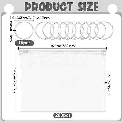 200Pcs EVA Plastic Packing Resealable Bags ABAG-PH0001-80-1
