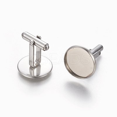 Tarnish Resistant 304 Stainless Steel Cufflinks Settings LS-STAS-E471-03A-P-1