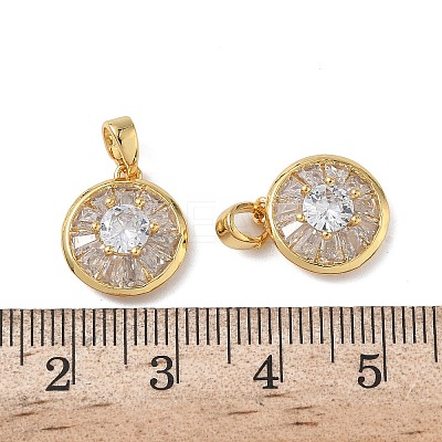 Brass Micro Pave Cubic Zirconia Charms KK-C140-03G-1