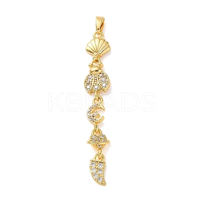 Brass Micro Pave Clear Cubic Zirconia Pendants LS-KK-D101-01A-G-1