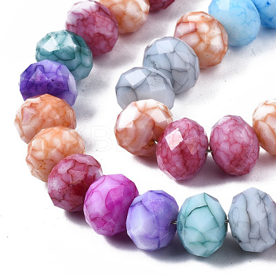 Opaque Baking Paint Glass Beads Strands EGLA-N006-009B-A18-1