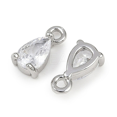Brass Micro Pave Cubic Zirconia Pendants X-KK-K374-07P-03-1