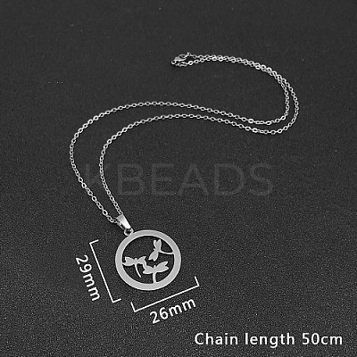 Non-Tarnish 304 Stainless Steel Pendant Necklaces for Women DY6370-1-1