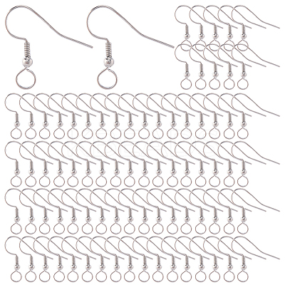 100Pcs 304 Stainless Steel Earring Hooks STAS-SC0010-42P-1