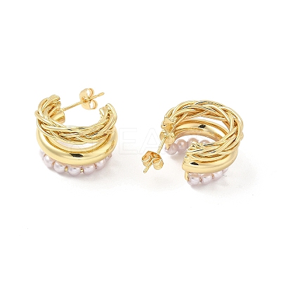 Brass Thick Arch Stud Earring EJEW-C056-03G-1
