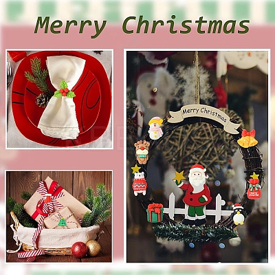 28Pcs 14 Styles DIY Christmas Theme Opaque Christmas Resin Cabochons FIND-YW0005-74-1