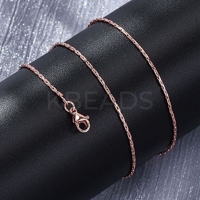 Brass Boston Link Chains Necklaces for Women NJEW-D302-59RG-1