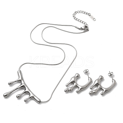304 Stainless Steel Jewelry Sets SJEW-P007-01P-1