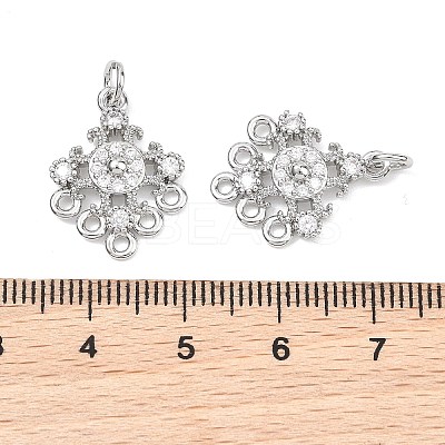 SHEGRACE Brass Pave Clear Cubic Zirconia Flower Chandelier Components Links XGRQ29316-393P-1