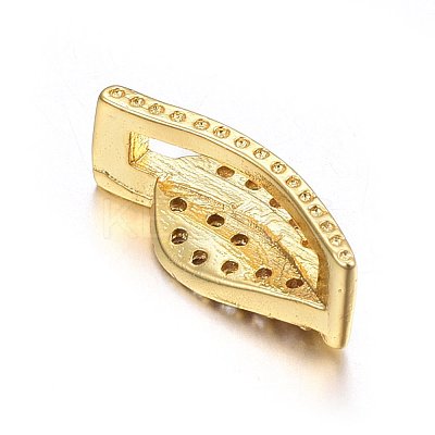 Brass Micro Pave Cubic Zirconia Slide Charms ZIRC-G147-16-NR-1
