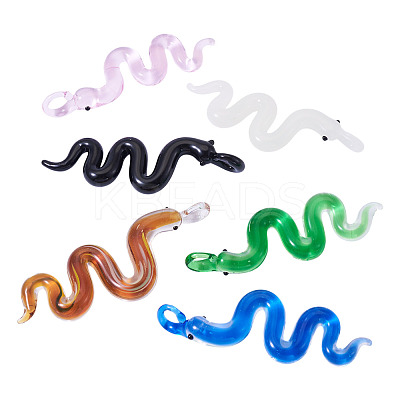 6Pcs 6 Colors Handmade Lampwork Big Pendants LAMP-TA0001-71-1