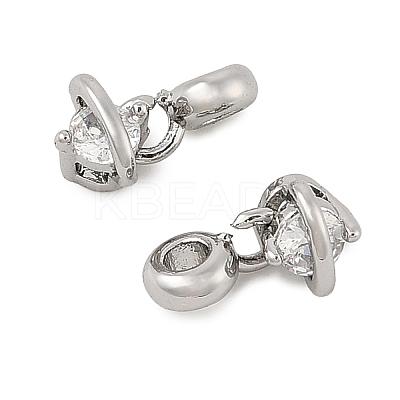Brass Micro Pave Cubic Zirconia Pendants KK-U056-13P-1