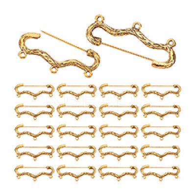 30Pcs Alloy Brooch Findings FIND-PH0027-21AG-1