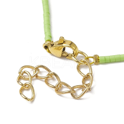 Lampwork Evil Eye & Glass Seed Beads Necklace with Real 18K Gold Plated 304 Stainless Steel Clasps NJEW-JN04597-03-1