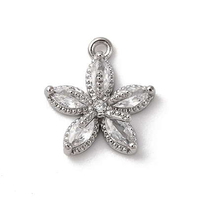 Brass Micro Pave Cubic Zirconia Charms LS-KK-D371-04F-P-1