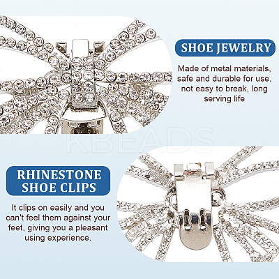 2Pcs Bowknot Alloy Rhinestone Shoe Decorations FIND-CP0002-24A-1
