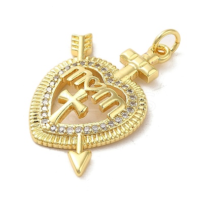 Mother's Day Brass Micro Pave Clear Cubic Zirconia Pendants FIND-Z041-20H-1