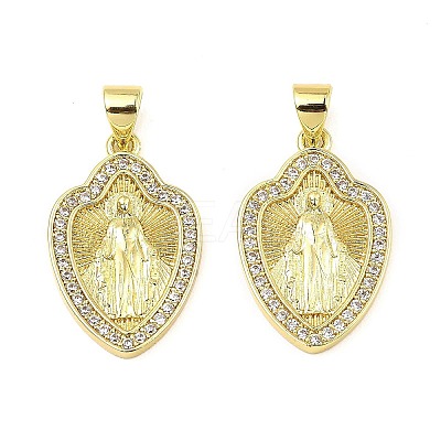 Brass with Cubic Zirconia Pendants KK-K346-12G-1