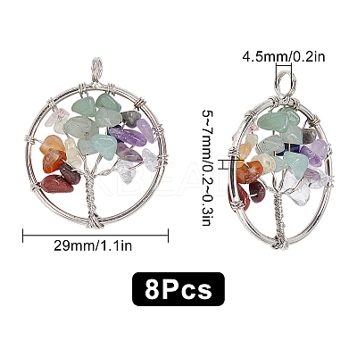 Chakra Themed Natural & Synthetic Gemstone Pendants G-SC0002-23P-1