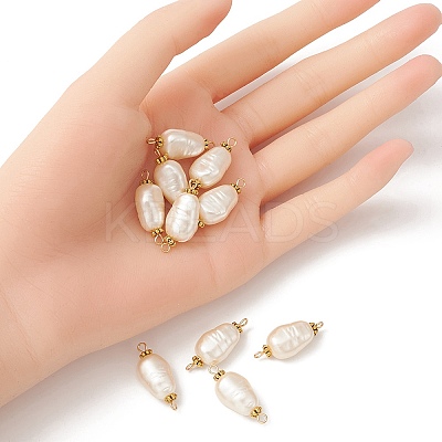 Acrylic Imitation Pearl Connector Charms PALLOY-YW0001-51-1